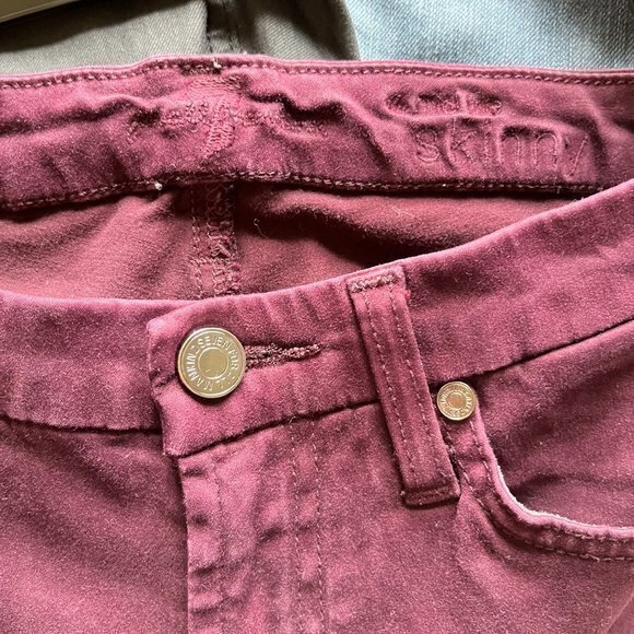 7 For‎ All Mankind Pink Au0353256a Skinny Jeans Maroon Pants Womens Size 27 - Picture 6 of 8